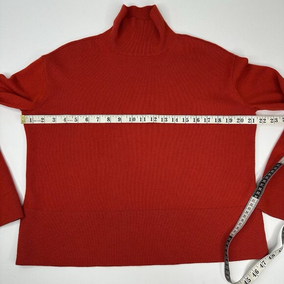 Everlane Women's Poppy Red High Neck Long Sleeve Cashmere Sweater S/C42.3 - Picture 10 of 14